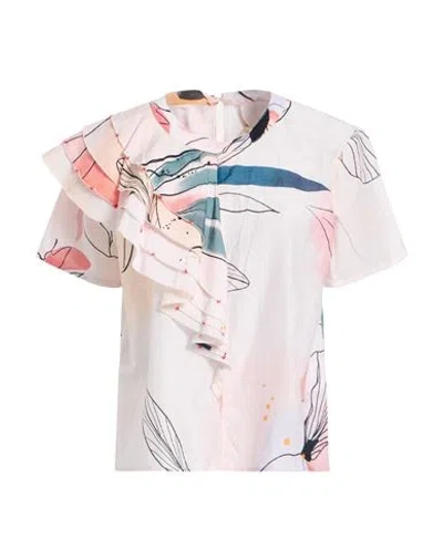 Alessia Santi Woman Top Light Pink Size 2 Cotton, Silk In Multi