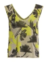 Alessia Santi Woman Top Lime Green Size 4 Viscose, Metallic Fiber, Cotton In Green