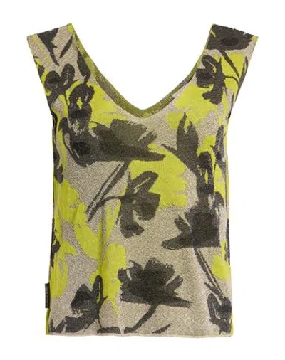 Alessia Santi Woman Top Lime Green Size 4 Viscose, Metallic Fiber, Cotton