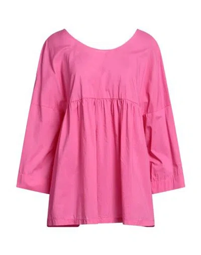 Alessia Santi Woman Blouse Magenta Size 12 Cotton
