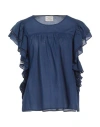 Alessia Santi Woman Top Midnight Blue Size 8 Cotton
