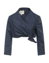 ALESSIA SANTI ALESSIA SANTI WOMAN TOP MIDNIGHT BLUE SIZE 6 COTTON, POLYAMIDE, ELASTANE