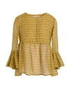 Alessia Santi Woman Top Mustard Size 8 Cotton, Silk In Yellow