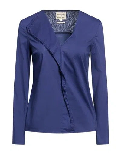 Alessia Santi Woman Top Navy Size 2 Cotton, Polyamide, Elastane