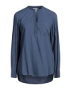 Alessia Santi Woman Top Navy Size 6 Viscose, Linen In Navy Blue