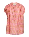 Alessia Santi Woman Top Pink Size 10 Cotton, Silk