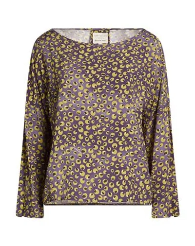 Alessia Santi Woman Top Purple Size 6 Viscose In Yellow