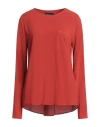 Alessia Santi Woman Top Rust Size 6 Viscose In Red