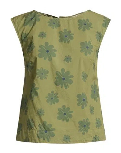 Alessia Santi Woman Top Sage Green Size 6 Cotton