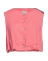 Alessia Santi Woman Top Salmon Pink Size 8 Linen