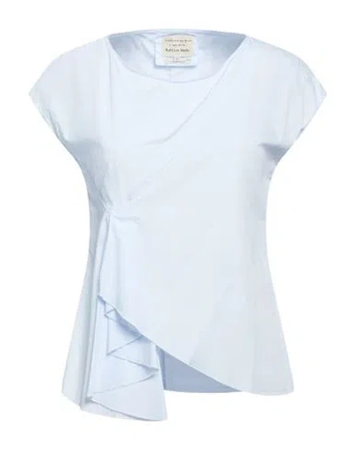 Alessia Santi Woman Top Sky Blue Size 2 Cotton