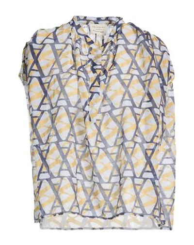 Alessia Santi Woman Top Sky Blue Size 4 Cotton, Silk In Multi
