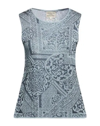 Alessia Santi Woman Top Slate Blue Size 1 Viscose, Polyamide