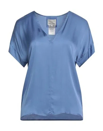 Alessia Santi Woman Top Slate Blue Size 4 Viscose