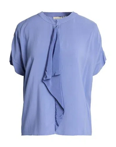 Alessia Santi Woman Top Slate Blue Size 4 Viscose, Cupro