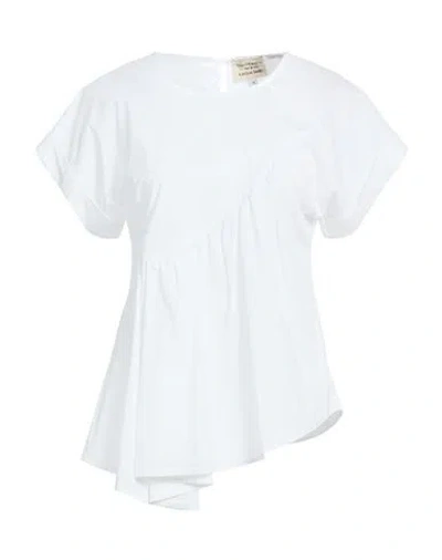 Alessia Santi Woman Top White Size 10 Cotton, Polyamide, Elastane