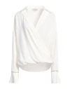 Alessia Santi Woman Top White Size 10 Silk, Acetate In White
