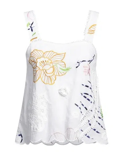 Alessia Santi Woman Top White Size 8 Cotton