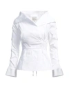 Alessia Santi Woman Top White Size 8 Cotton, Polyamide, Elastane