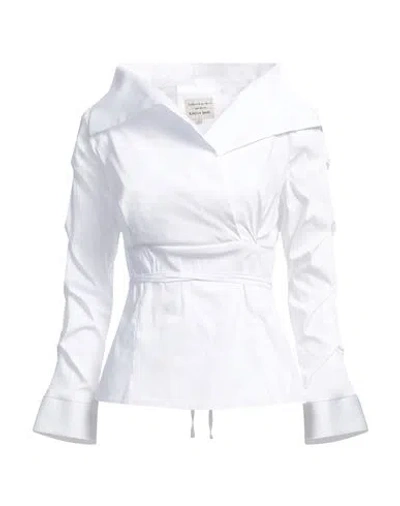 Alessia Santi Woman Top White Size 8 Cotton, Polyamide, Elastane