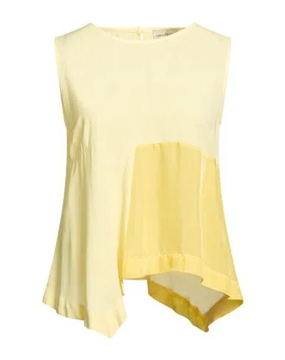 Alessia Santi Woman Top Yellow Size 6 Viscose, Cupro