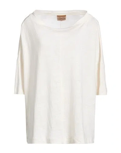 Alessia Santi Woman T-shirt Beige Size 1 Linen In Metallic