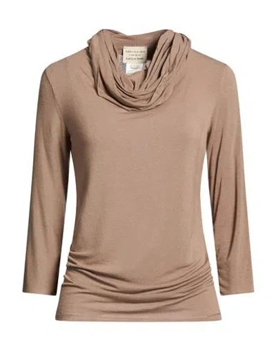 Alessia Santi Woman T-shirt Light Brown Size 1 Viscose, Polyamide, Cashmere, Elastane