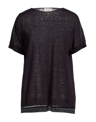 Alessia Santi Woman T-shirt Midnight Blue Size 2 Linen, Silk In Black