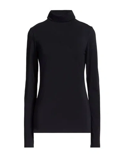 Alessia Santi Woman T-shirt Midnight Blue Size 2 Polyester, Viscose, Elastane In Black