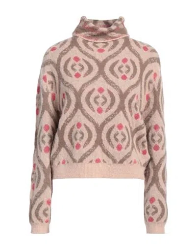 Alessia Santi Woman Turtleneck Beige Size 2 Alpaca Wool, Polyamide, Synthetic Fibers, Wool, Acrylic