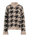 Alessia Santi Woman Turtleneck Beige Size 2 Alpaca Wool, Wool, Polyamide, Viscose In Beige