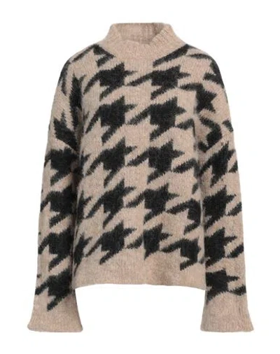 Alessia Santi Woman Turtleneck Beige Size 2 Alpaca Wool, Wool, Polyamide, Viscose