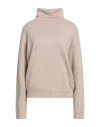 Alessia Santi Woman Turtleneck Beige Size 3 Cotton, Wool In Neutral