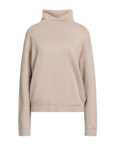 Alessia Santi Woman Turtleneck Beige Size 3 Cotton, Wool In Sand
