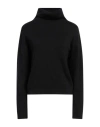 Alessia Santi Woman Turtleneck Black Size 0 Cotton, Wool