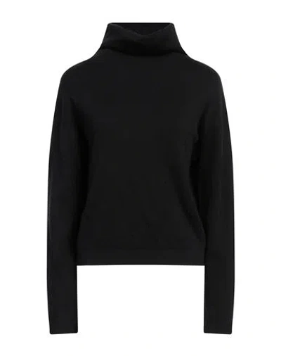 Alessia Santi Woman Turtleneck Black Size 0 Cotton, Wool