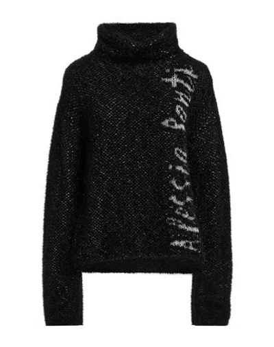 Alessia Santi Woman Turtleneck Black Size 2 Polyamide, Acrylic, Wool, Polyester