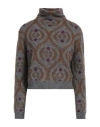 Alessia Santi Woman Turtleneck Grey Size 3 Alpaca Wool, Polyamide, Synthetic Fibers, Wool, Acrylic In Grey