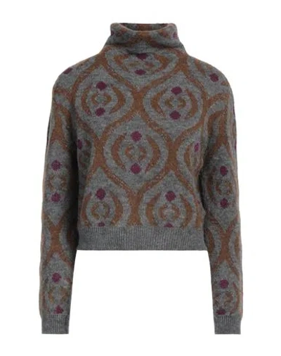 Alessia Santi Woman Turtleneck Grey Size 3 Alpaca Wool, Polyamide, Synthetic Fibers, Wool, Acrylic