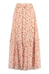 Alessia Zamattio Woman Maxi Skirt Tomato Red Size 4 Silk