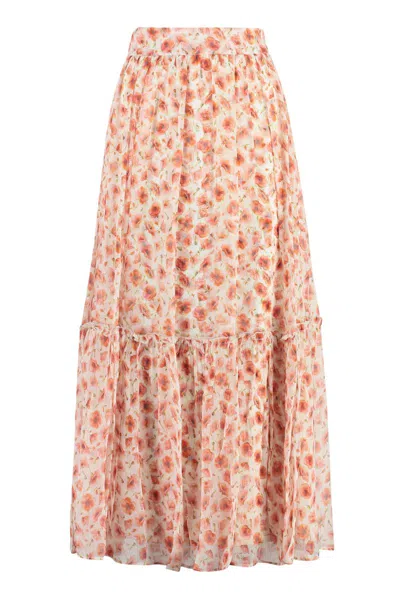 Alessia Zamattio Printed Silk Skirt