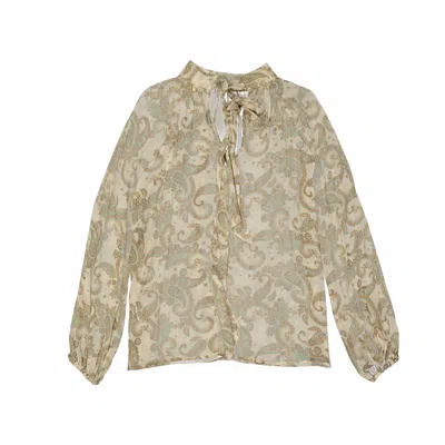 Alessia Zamattio Silk Top In Beige