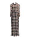 Alessia Zamattio Woman Jumpsuit Khaki Size 8 Silk In Beige
