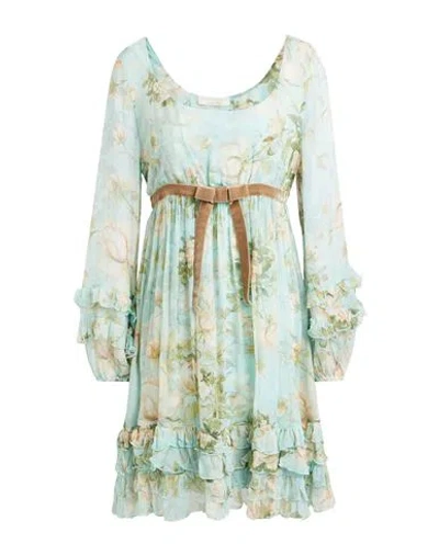 Alessia Zamattio Woman Mini Dress Sky Blue Size 10 Polyester, Elastane