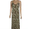 Alessia Zamattio Women's V-neck Jersey Slip Dress In Brown Floral In Multi