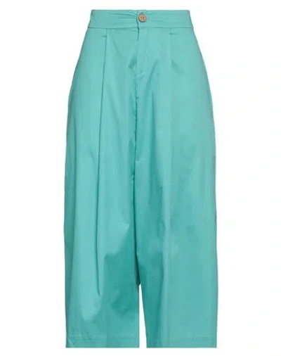 Alessio Bardelle Woman Pants Turquoise Size M Cotton, Elastane In Blue