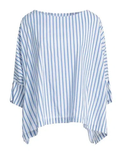 Alessio Bardelle Woman Top Azure Size M Cotton, Nylon, Elastane In Blue