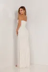 Aleta 1118 Long Fitted Beaded Prom Formal Dress In White