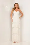 Aleta 1190 Long Beaded Prom Formal Dress In White