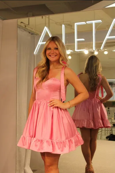 Aleta 1391 Homecoming A Line Short Ruffle Cocktail Dress